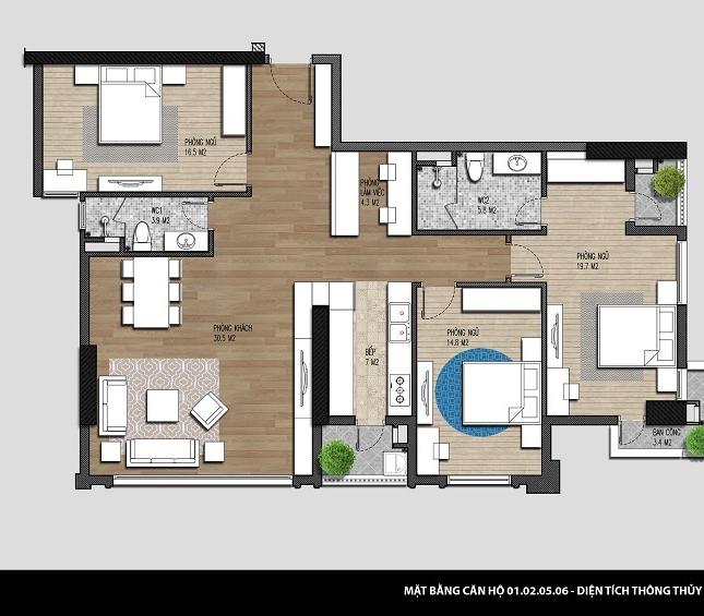 Bán căn hộ chung cư tại Dự án Iris Garden, Nam Từ Liêm, 132.9m2  giá 29.5 Triệu/m²