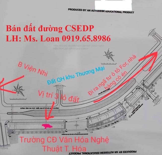 Bán đất mặt bằng đường Csedp bên cạnh đại học văn hóa thể thao và du lịch, đường đôi 39m