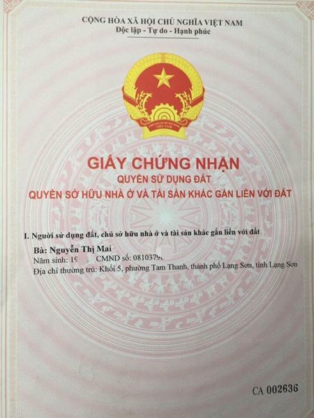 Chính chủ cần bán mảnh đất tại xã Yên Trạch, huyện Cao Lộc, tp Lạng Sơn