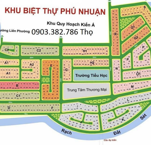 Bán gấp lô D đường 20m, đất nền dự án Phú Nhuận, Q9, Đường Đỗ Xuân Hợp - Liên Phường. LH 0903382786 Thọ