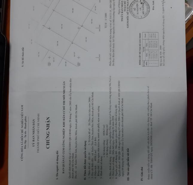 Bán xưởng doanh nghiệp công ty KCN Nhị Xuân - Hóc Môn - 13.858m2 giá 45 tỷ