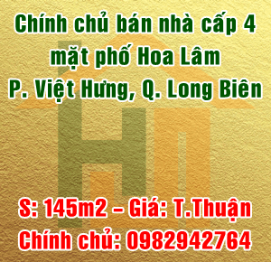 Bán nhà cấp 4 phố Hoa Lâm, phường Việt Hưng, quận Long Biên, Hà Nội