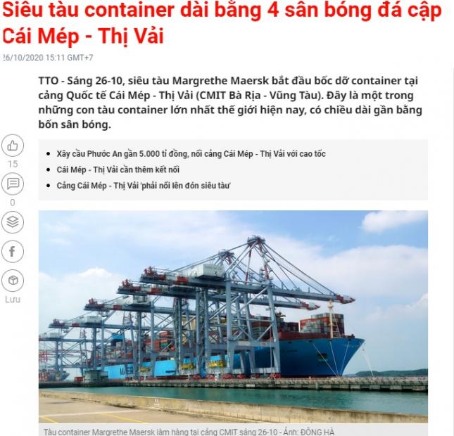 Đât đầu tư cảng Cái Mép trung tâm Phú Mỹ, DT 827m2 (25x33), SHR, Giá chỉ  2,2tr/m2