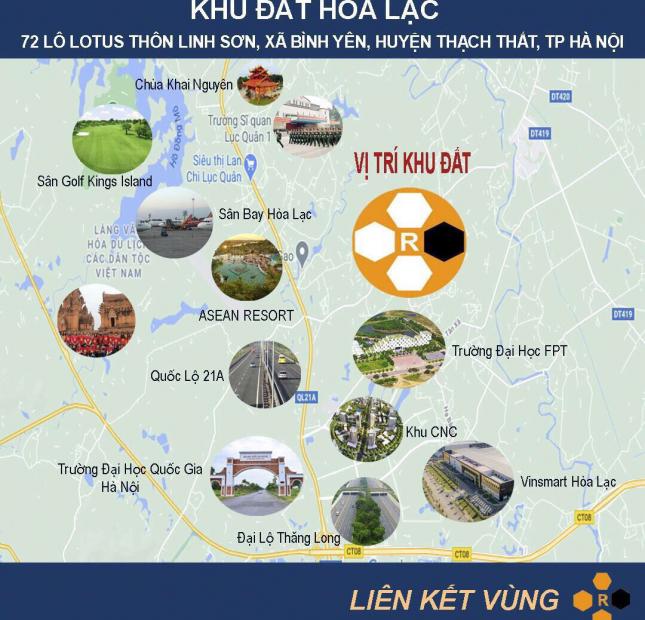Bán lô đất nền view hồ Hòa Lạc Lotus trung tâm khu CNC Hòa Lạc, ĐHQG, Giá chỉ từ 1.75 tỷ