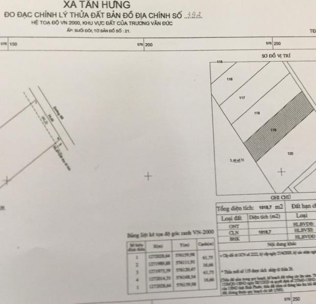 Đất xây trọ hơn 1000m2 gần khu công nhân  Đồng Phú, Bình Phước bán 325 triệu