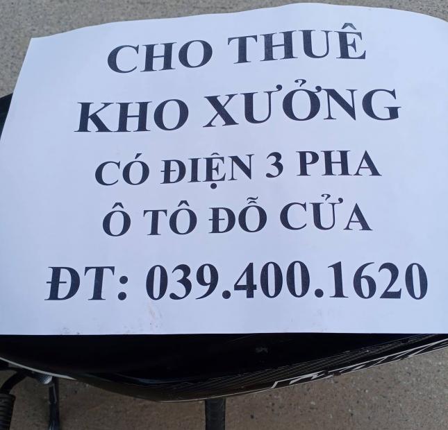 CHÍNH CHỦ ,Cho thuê kho xưởng diện tích tổng 300m
