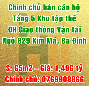 Bán nhà tập thể Đại học Giao thông Vận Tải, Phường Ngọc Khánh, Quận Ba Đình