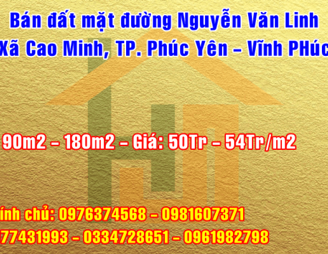  Bán đất mặt đường Nguyễn Văn Linh, Xã Cao Minh, Phúc Yên, Tỉnh Vĩnh Phúc