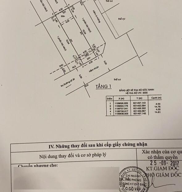   Bán đất 146/2/4 Đường số 30, P.6, GV: 4 x 15, giá: 4,85 tỷ.