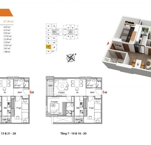 Bán căn hộ 2PN 68m2 view công viên 100ha, mặt đường 60m rẻ nhất chung cư Beasky, vào ở ngay