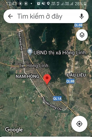 Bán đất mặt Đường QL1A P.Nam Hồng, TX.Hồng Lĩnh, Hà Tĩnh, 6,5 tỷ, 0358583456