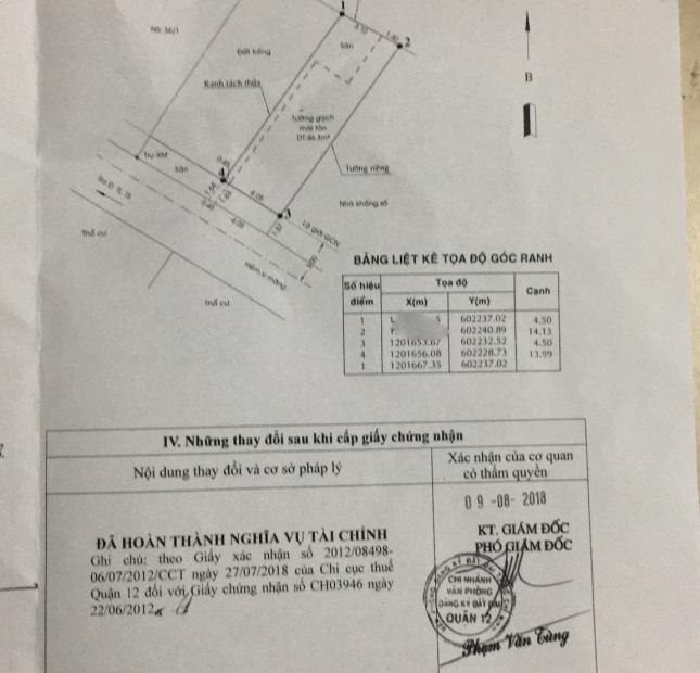 Nhà TL15 HXH 4.5x15 Sát Ngã Tư Ga Quận 12 Giá 3 tỷ