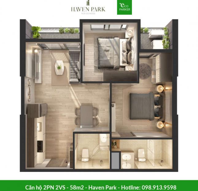 Siêu căn hộ Vip 3 Phòng ngủ Giá chỉ 300 triệu để sở hữu HAVEN PARK
