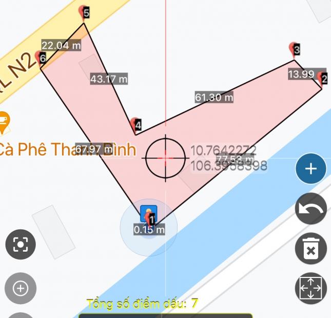 bán đất 2 MT đường N2, thạnh lợi- bến lức- long an, dt: 1500m² (có 400m² thổ), giá 9 tỷ.