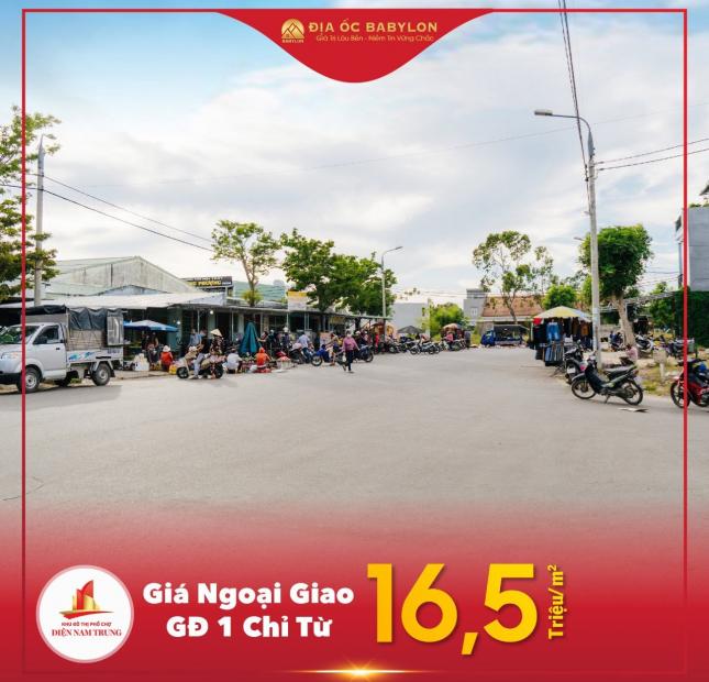Trả trước 250 triệu có trên tay sổ đỏ lô đất mặt tiền chợ Điện Nam Trung - Quảng Nam