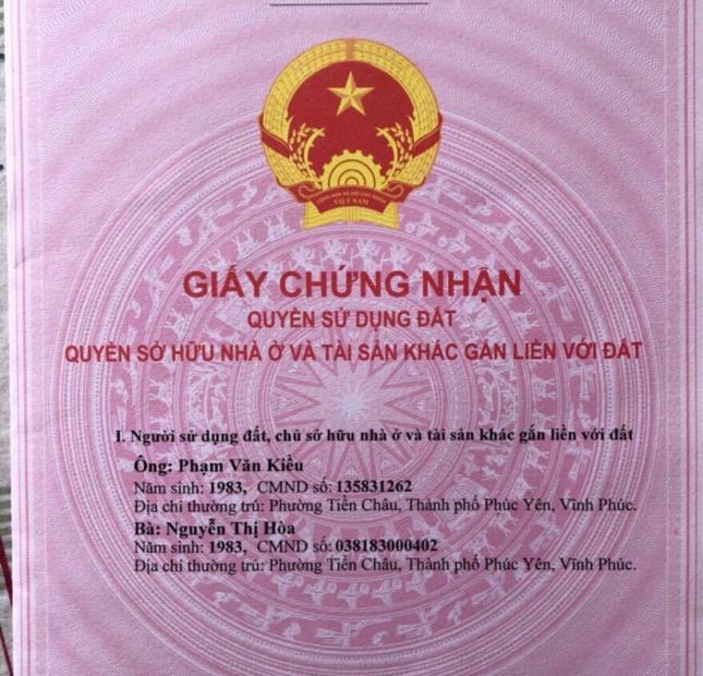 Chủ nhà cần tiền bán nhanh lô đất mặt đường 306 Duy Phiên, sổ đỏ 100m2 giá 19tr/m2:0981129026