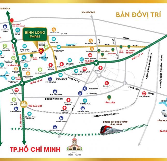 Khu nghỉ dưỡng tại Đường ĐT 757, Hớn Quản, Bình Phước diện tích 1000m2 giá 650 Triệu