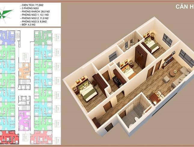 Chủ nhà tầng 910 tòa CT3 chung cư IEC Thanh Trì, DT 77m2 giá bán nhanh 19.5tr/m2:0936071228