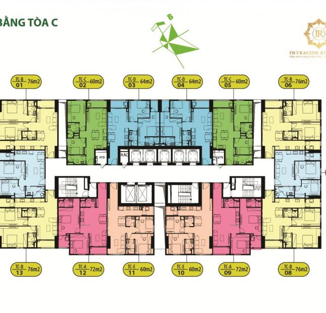 Chính chủ cần tiền bán căn chung cư Intracom Đông Anh, tầng 1904, DT 66m2 giá 1 tỷ 6/ căn:0962449105