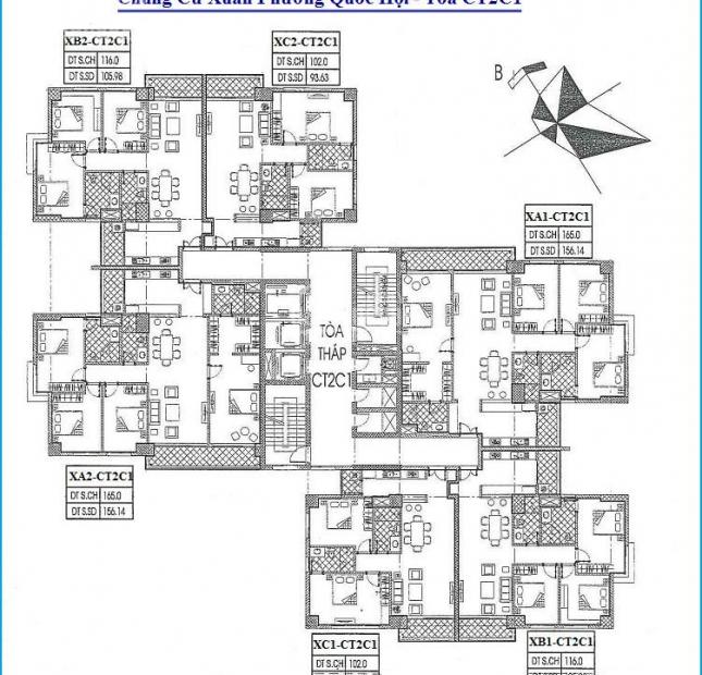 Chủ cần bán căn15B2 tòa CT2C1 Xuân Phương Quốc Hội DT 106.98m2 giá 24tr/m2:0961637026