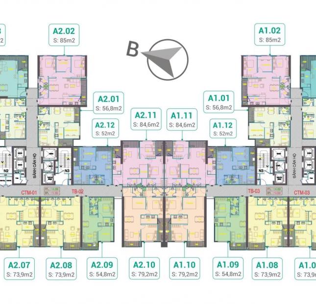 Chính chủ bán căn chung cư Phương Đông Green Park, tầng 1603, DT 98m2 giá 2 tỷ 8/ căn:0981129026