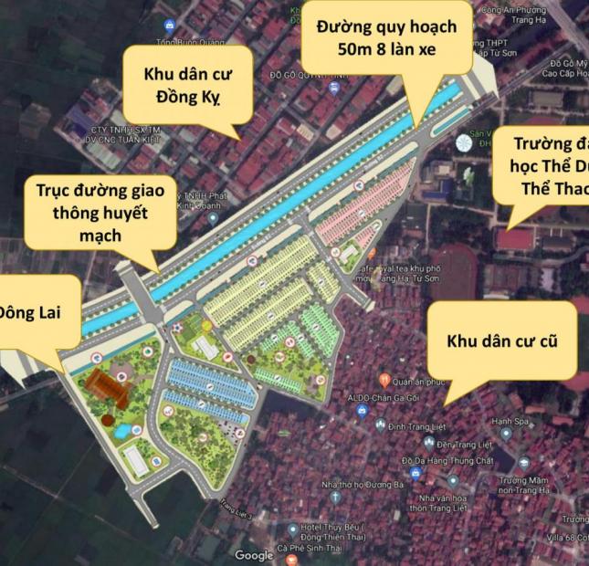 Bán đất nền đã có sổ đỏ LK9 mặt B2 dự án Trang Hạ Từ Sơn giá 2,x Tỷ