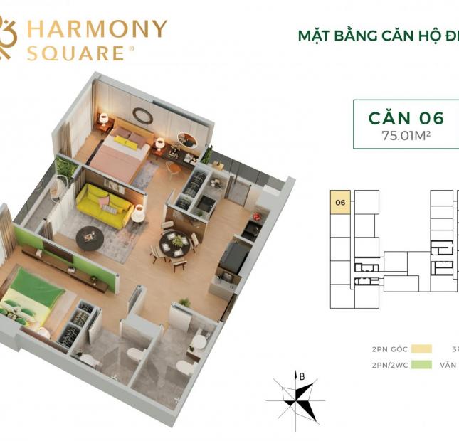 Chung cư Thanh Xuân - căn hộ Harmony Square bàn giao full nội thất cao cấp giá từ 3 tỷ 