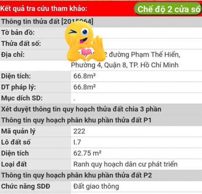 Bán nhà nở hậu 2/ đường Phạm Thế Hiển, P.4, Quận 8, 66m2 giá 4.55 tỷ