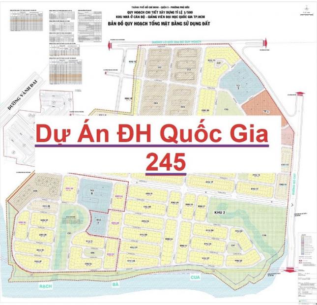 Chuyên tư vấn mua bán đất dự án đh Quốc Gia 245 P.Phú Hữu các nền cần bán 