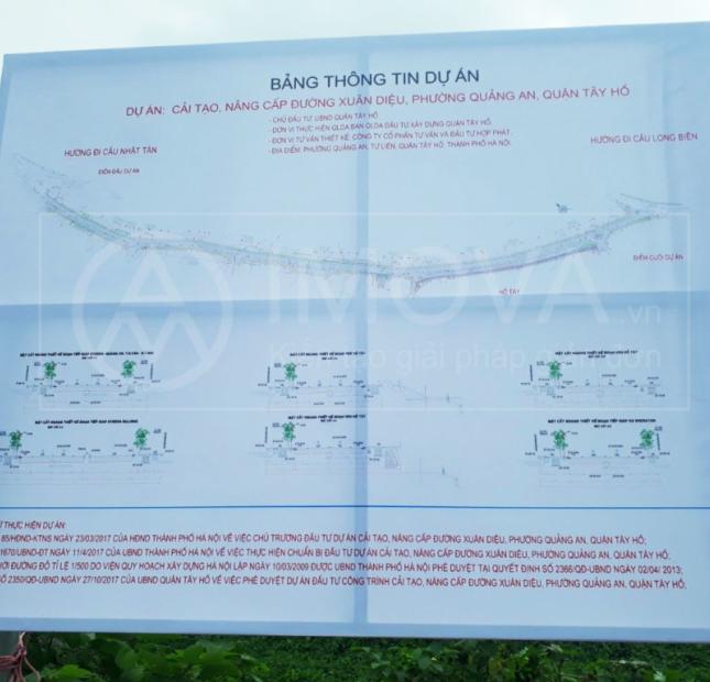 CỰC HOT - 257 M2 ĐẤT VÀNG MẶT PHỐ XUÂN DIỆU - MẶT TIỀN 18M - 22 TỶ - VIP TÂY HỒ