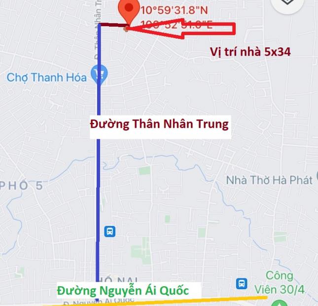 Bán Nhà KP4 Trảng Dài 5x34 siêu phẩm NGON, RẺ cho đầu tư và Mua ở TỐT NHẤT khu ĐỒNG NAI
