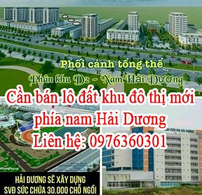 Cần bán lô đất thuộc khu đô thị mới phía nam Hải Dương