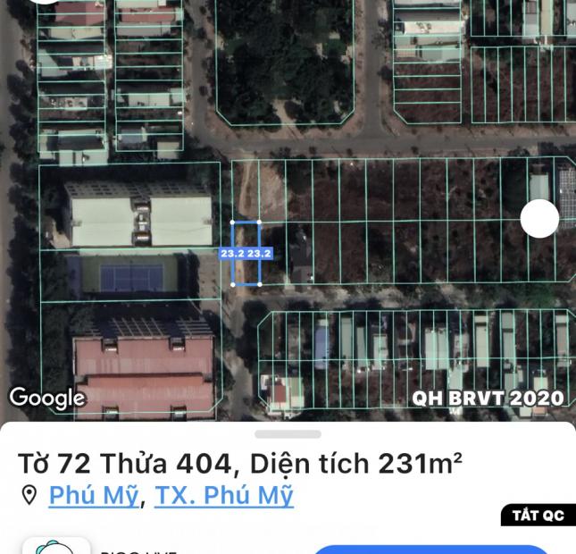 Lô góc TDC KP Tân Phú -  Phú Mỹ, mặt tiền 10m full thổ cư