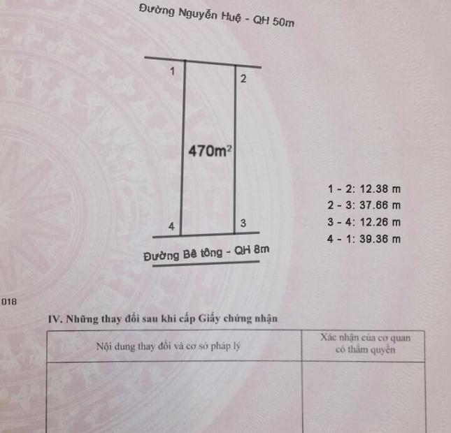 Siêu phẩm 500m2 mặt đường Nguyễn Huệ rộng 50m đoạn qua Ninh Mã, Vạn Thọ. Giá đầu tư. Lh ngay.