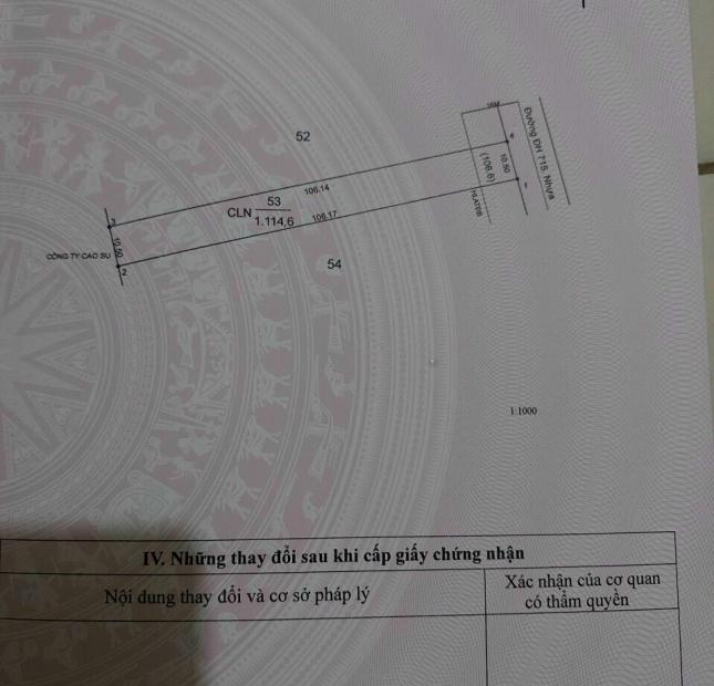 Cần bán đất đường 715, xã Định Hiệp, huyện Dầu Tiếng, tỉnh Bình Dương.