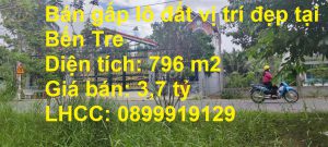 Bán gấp lô đất vị trí đẹp tại Bến Tre