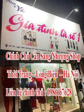 Chính Chủ Cần Sang Nhượng Shop Thời Trang – Long Biên  – Hà Nội