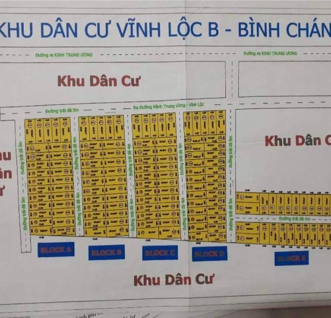 Chính chủ cần bán đất đường Kinh Trung Ương, Vĩnh Lộc B, Bình Chánh