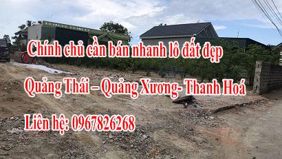 Chính chủ cần bán nhanh lô đất đẹp Quảng Thái – Quảng Xương- Thanh Hoá