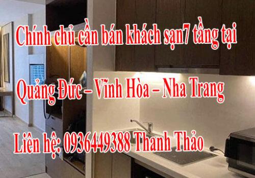 Chính chủ cần bán khách sạn 7 tầng tại Quảng Đức - Vĩnh Hòa - Nha Trang