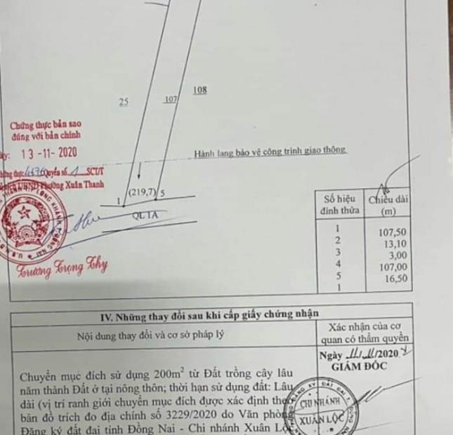 Chính chủ cần bán lô đất thổ cư tại Xã Bảo Hòa - Huyện Xuân Lộc - Tỉnh Đồng Nai