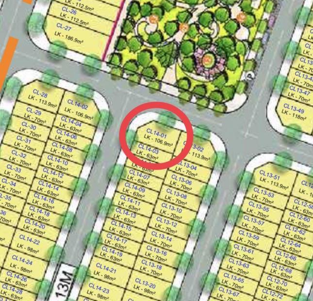 Phân khu Chà Là Lô góc View vườn hoa 107m2 dự ván The Empire Hưng Yên 