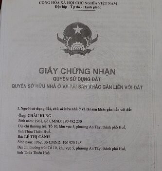 Chính chủ cần bán đất tại Kiệt 86 Thiên Thai - An Tây – Thừa Thiên Huế .