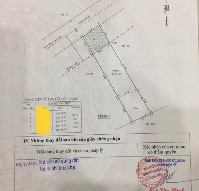 Bán gấp nhà Mặt Tiền (79m2 5,2 tỷ)  Đường số 48 HBC Thủ Đức - gần Winmart và Bách hóa xanh