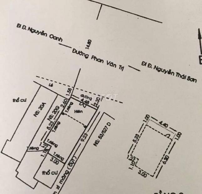 CẦN BÁN NHÀ MẶT TIỀN VỊ TRÍ SIÊU ĐẸP TẠI ĐƯỜNG PHAN VĂN TRỊ, PHƯỜNG 7, QUẬN GÒ VẤP, TP HỒ CHÍ MINH