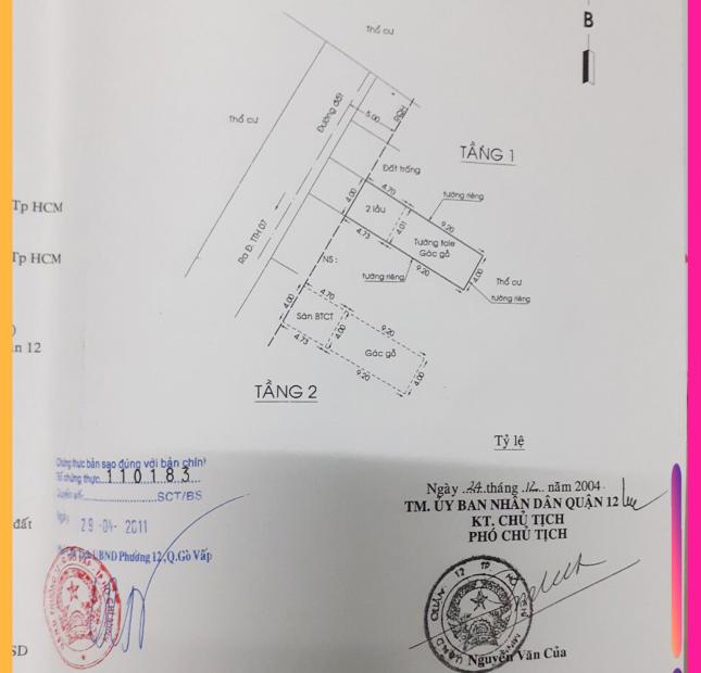 Q12.368. NHÀ TÂN THỚI HIỆP Q12, HXH 6M ĐỐI DIỆN CA QUẬN, DT.56M2, 2 TẦNG, NHỈNH 4 TỶ.