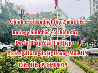 Chính chủ bán biệt thự 2 mặt tiền hướng chính bắc và chính tây đẹp long lanh