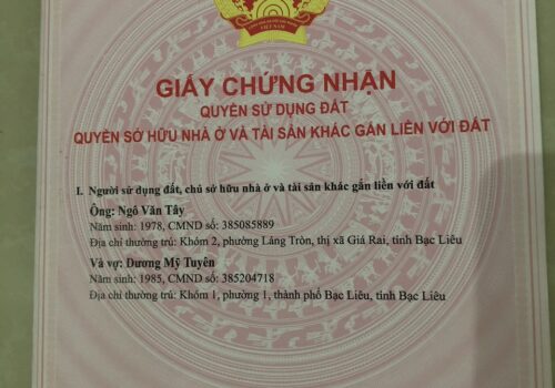 Chính Chủ Bán Nhà Xã Tân Phong, Thị Xã Giá Rai, Tỉnh Bạc Liêu