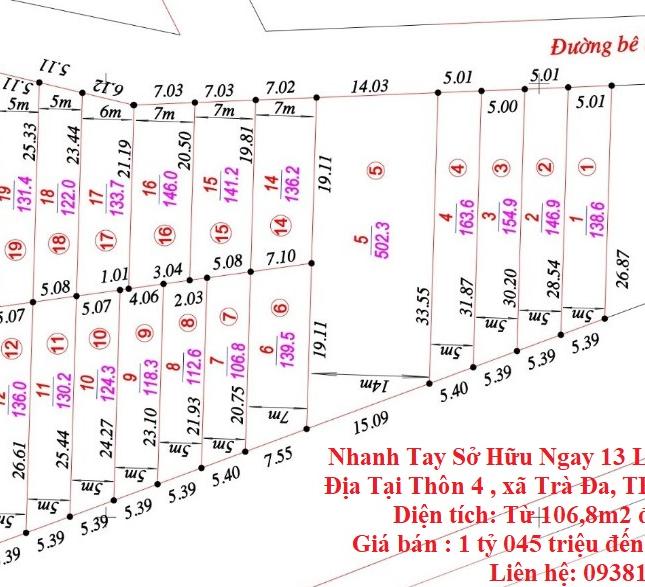 Nhanh Tay Sở Hữu Ngay 13 Lô Đất Đẹp Vị Trí Đắc Địa Tại TP Pleiku ,Tỉnh Gia Lai