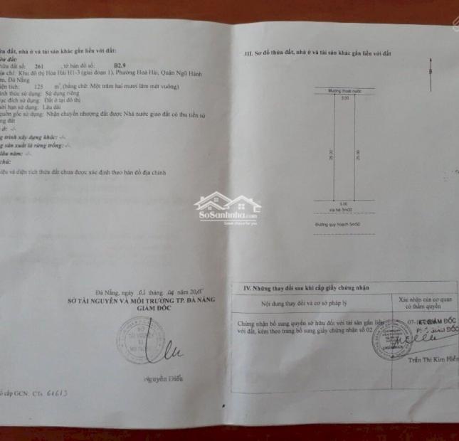 CHÍNH CHỦ CẦN BÁN NHANH NHÀ 2 TẦNG TẠI ĐƯỜNG THUỶ SƠN 4, PHƯỜNG HOÀ HẢI, NGŨ HÀNH SƠN, ĐÀ NẴNG.